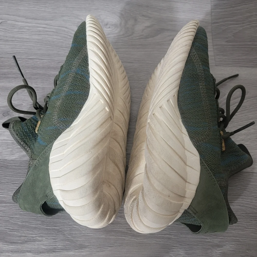 Adidas Olive Green Tubular Sneakers Shoes Size 5.5 Running Mesh Workout‎ Chunky